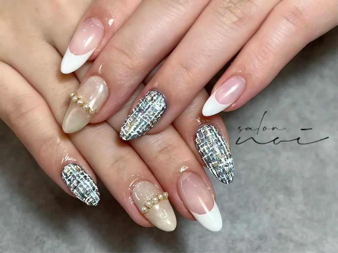 ネイル ツイードネイル ハンドネイル salon noiのネイルデザイン