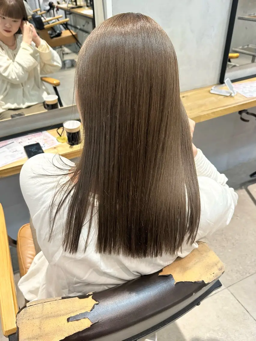 セミロング カラー ブリーチ ケアブリーチ ヘアカラー 縮毛/透明感カラー Mariamu🫧のヘアスタイル