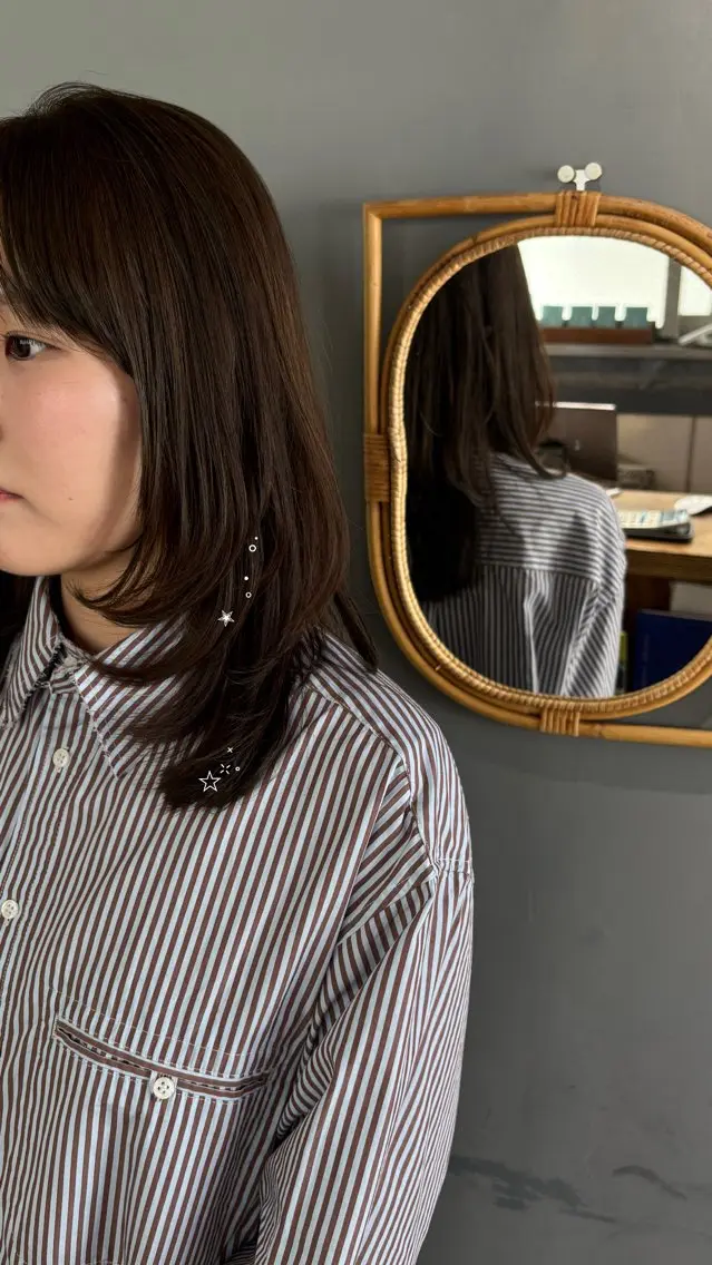 ミディアム カラー レイヤーカット カット ヘアカラー トリートメント ヘッドスパ noa ☪︎のヘアスタイル