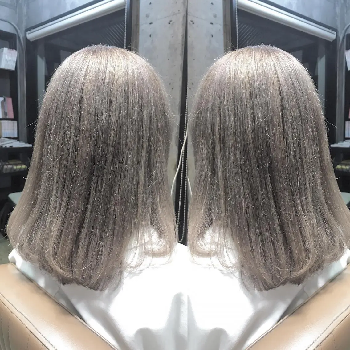 ミディアム カラー パーマ ヘアアレンジ メンズ キッズ ネイル マツエク・マツパ ベージュカラー ホワイトベージュ ホワイト サロンドミルク 渋谷高比良のヘアスタイル