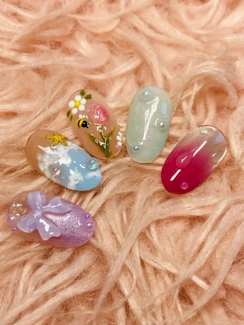 ネイル アートネイル 夏ネイル HandSnail 座間ネイルサロンのネイルデザイン