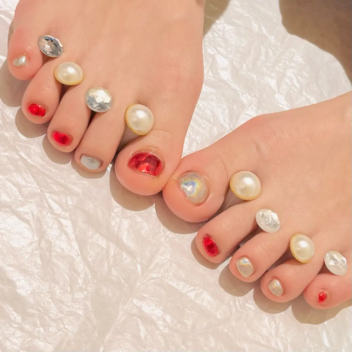 【オフ無し】フットネイル🦶ミラー、マグネット🌟の写真