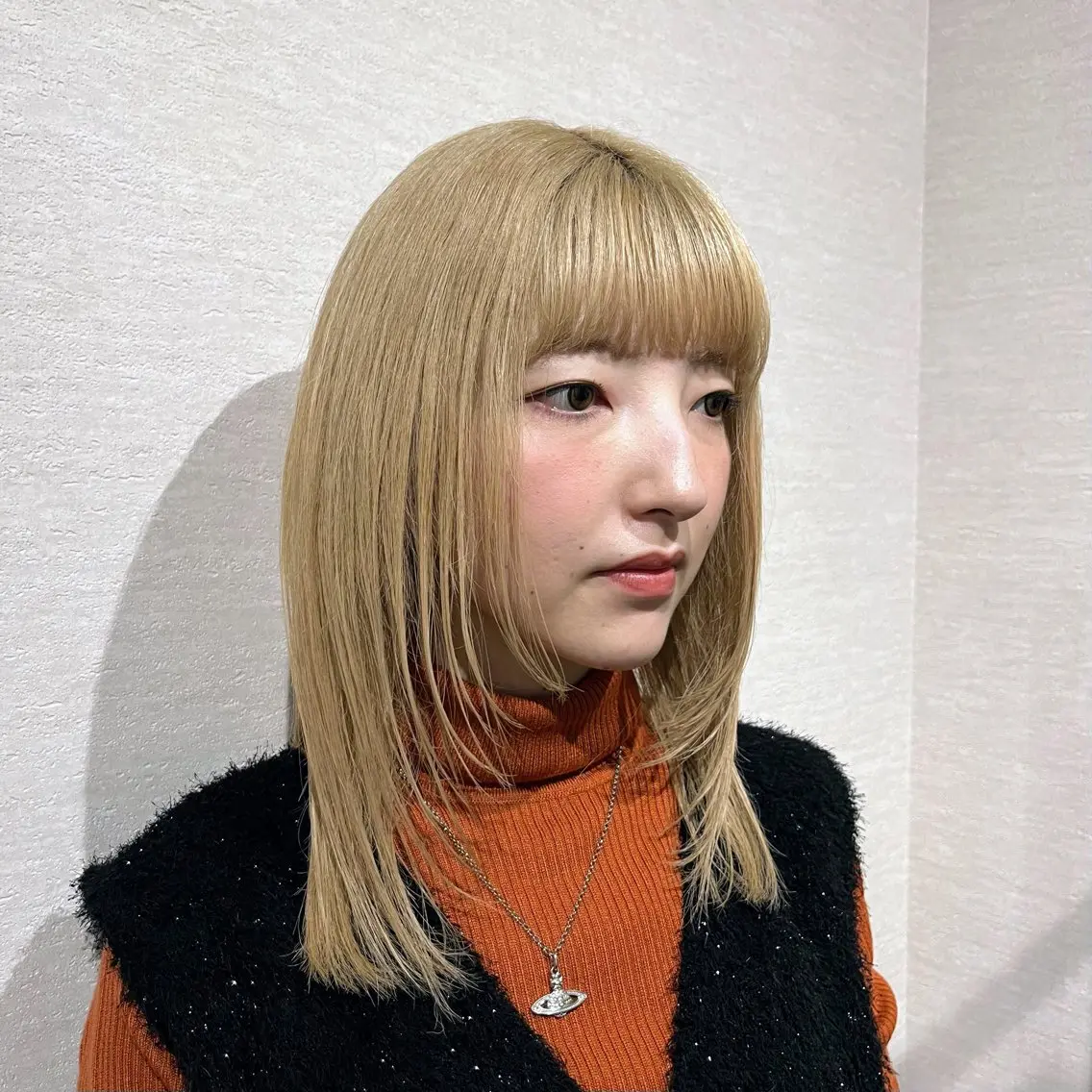 ミディアム 顔まわりレイヤー レイヤーカット 押上/ショート・ボブ /パーマ/山口卓朗のヘアスタイル