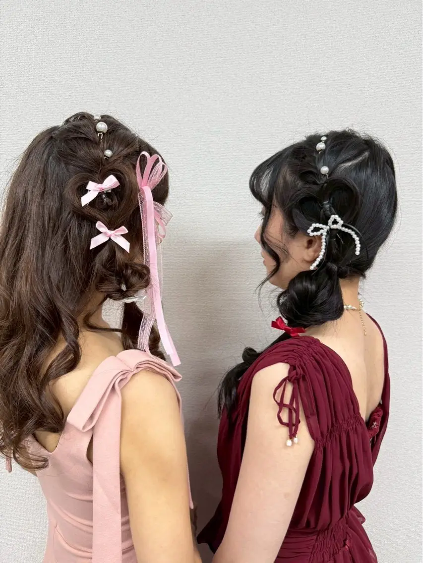 💛【ハートアレンジヘアセット】💛ハートアレンジヘアセット✨️お揃いハートヘアもかわいいです✨️特別な日に♡の写真