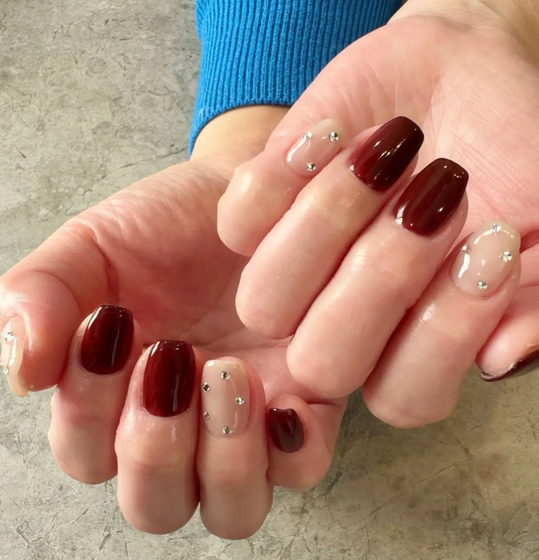 ネイル アートネイル ボルドー ハンドネイル Blé nailのネイルデザイン