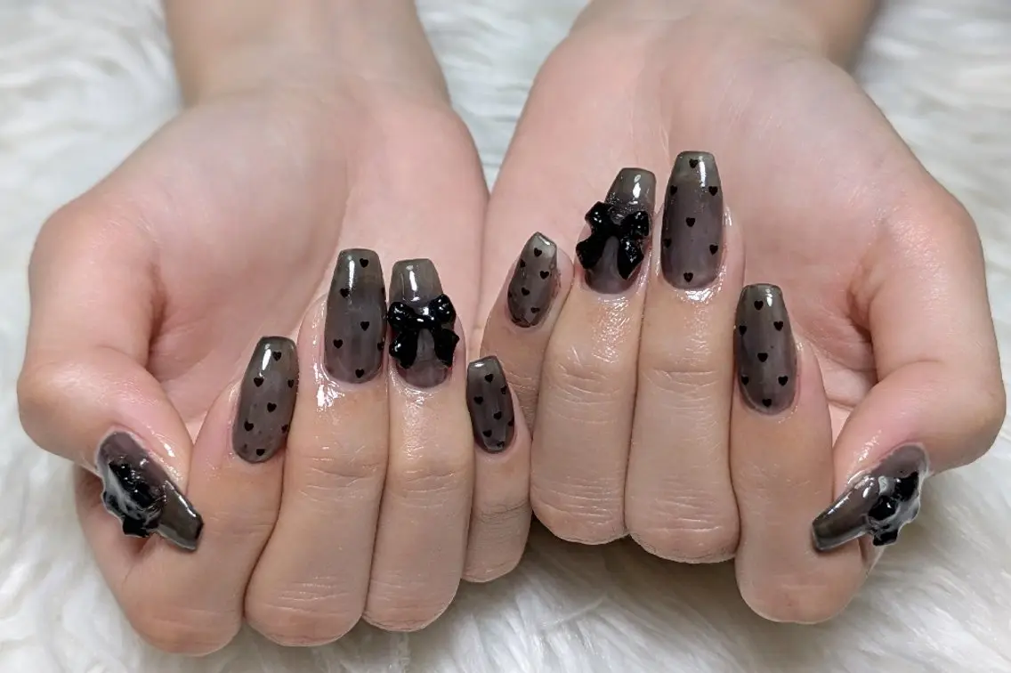 ネイル アートネイル ハート シンプルネイル バレンタイン ハンドネイル m&pPrivate nailsalonのネイルデザイン