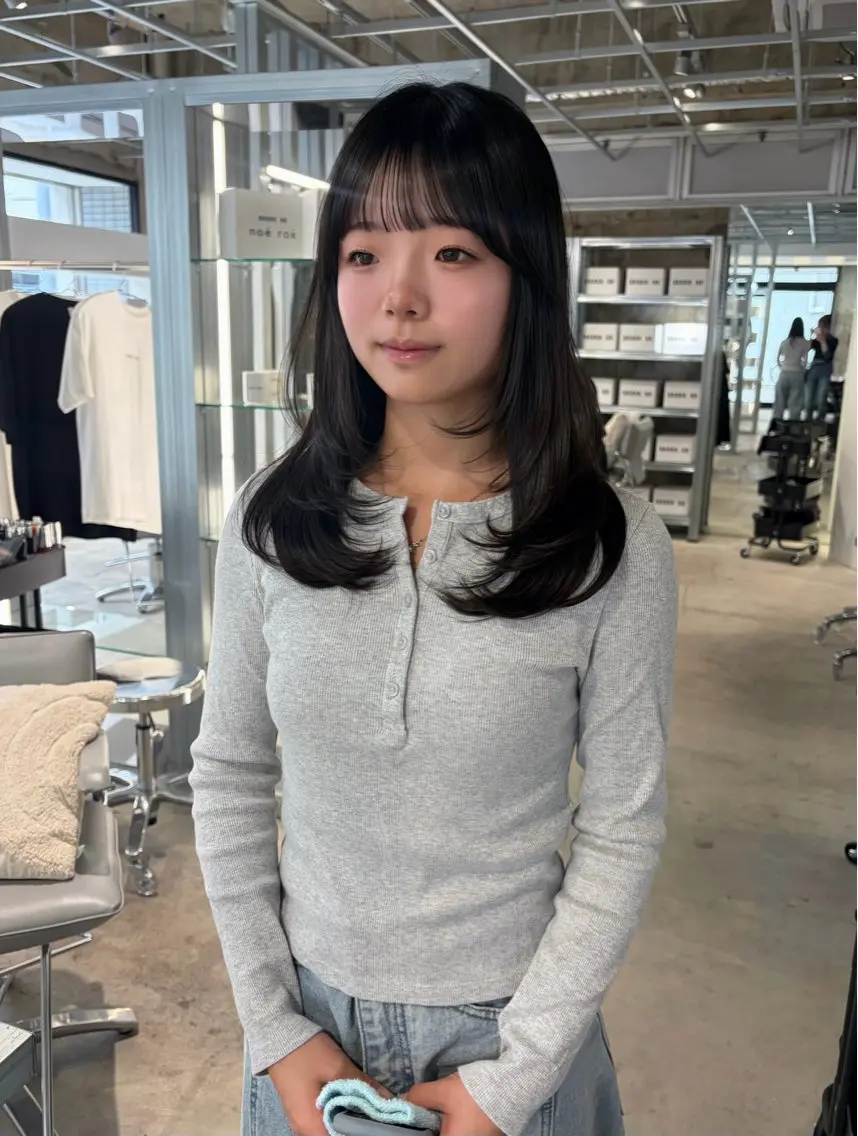 ミディアム カット トリートメント ダブルカラー/レイヤ ーカット 🤍ゆきなのヘアスタイル