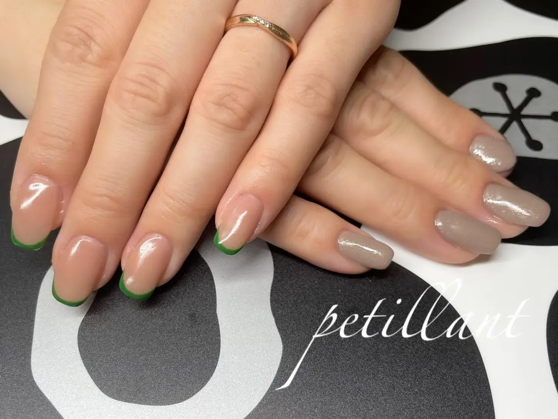 ネイル フレンチネイル ワンカラーネイル nail salon petillantのネイルデザイン