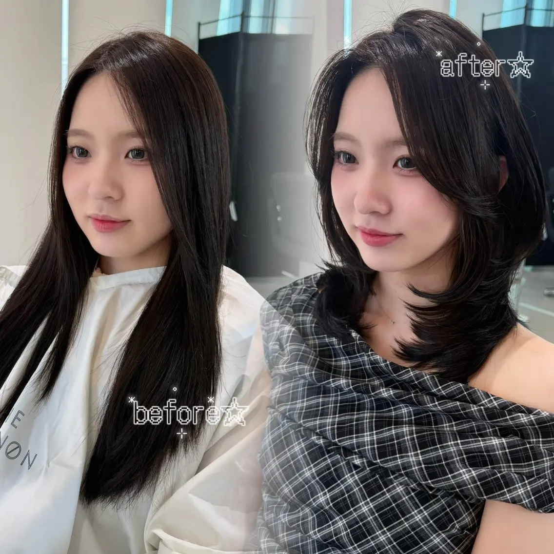 ミディアム カラー カット ヘアカラー caho/大阪梅田 韓国ヘア♡のヘアスタイル