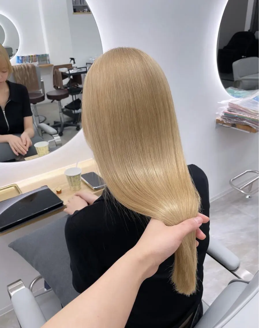 ロング ベージュ⟡˖レイヤー ˖ ࣪⊹あずきのヘアスタイル