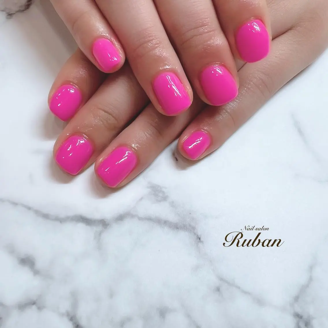 ネイル ワンカラーネイル ピンク Nail salon Rubanのネイルデザイン