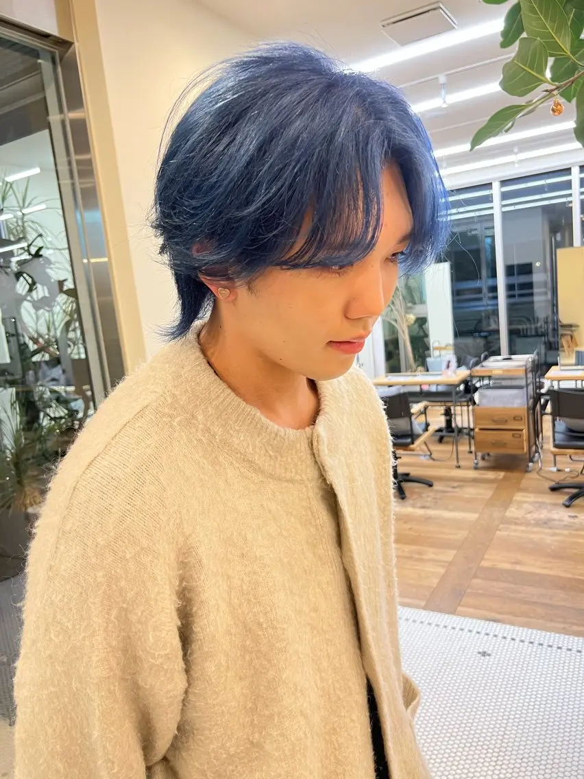 ロング カラー メンズ メンズブリーチ メンズハイトーン ブリーチ ハイトーンカラー カット ヘアカラー トリートメント 抜きっぱなしブロンド /ハイトーン/カナタのヘアスタイル