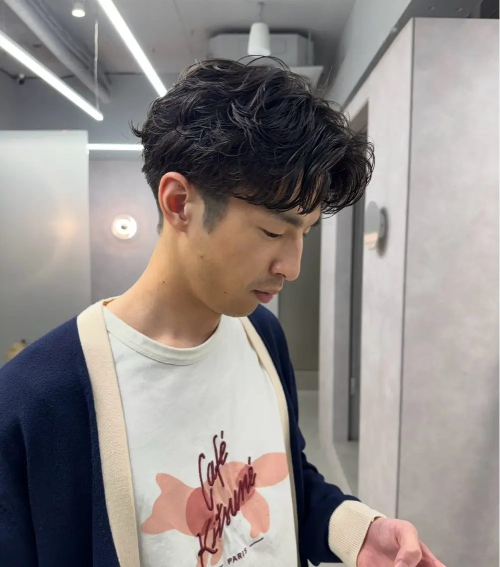 🌸初回の方限定クーポン(メンズ)🌸【似合せカット✂️+スタンダードパーマ🌀】の写真