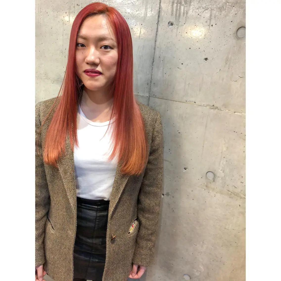 ロング カラー オレンジ ピンクカラー カット ヘアカラー トリートメント ヘアセット センスをお届けします 大谷将生infpのヘアスタイル