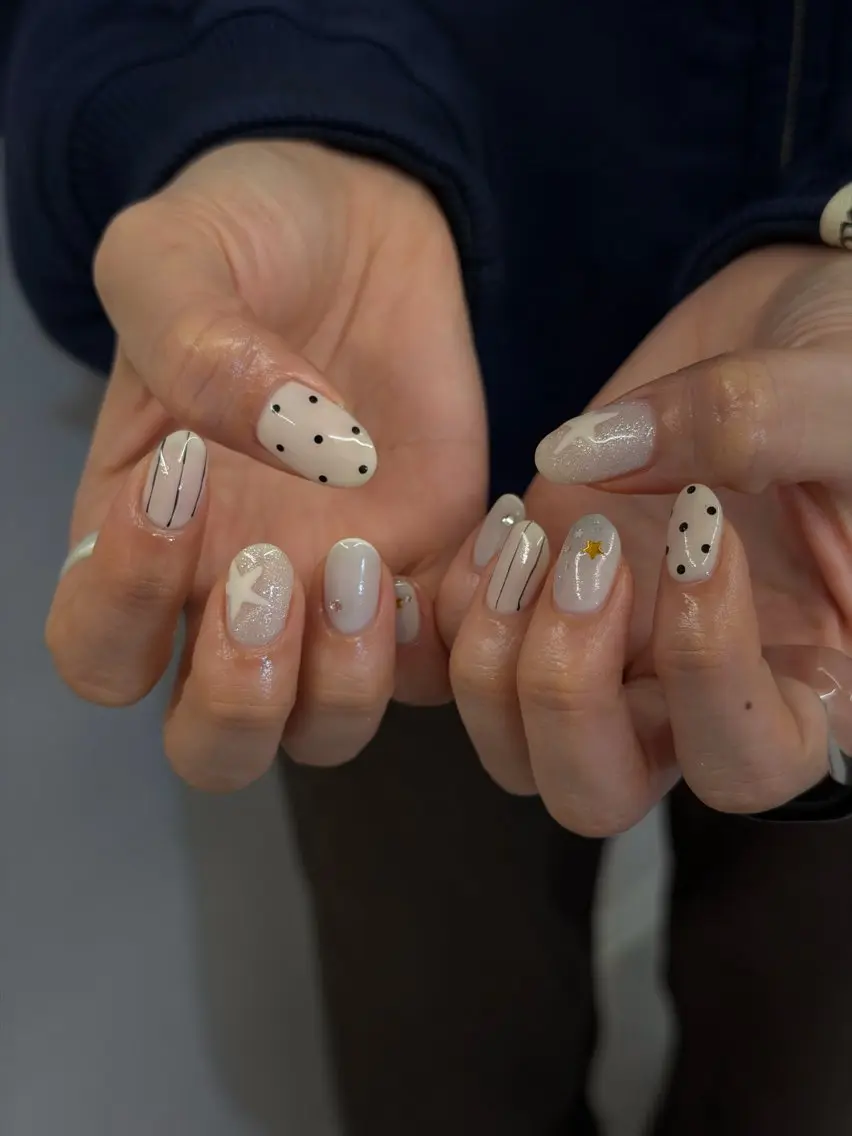 ネイル ジェルネイル マグネットネイル ニュアンスネイル パラジェル リボン ハンドネイル ハンドケア Bana_ Nailのネイルデザイン