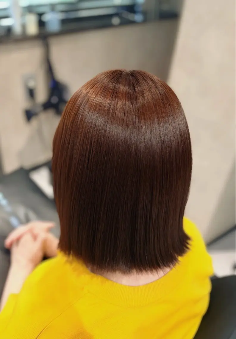 ミディアム カラー ヘアカラー トリートメント 《.Xian》 アカリ/艶髪カラーのヘアスタイル