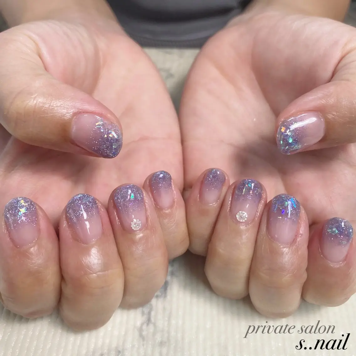 ネイル ブルー パープル ハンドネイル フットネイル s..nail / MORITAのネイルデザイン