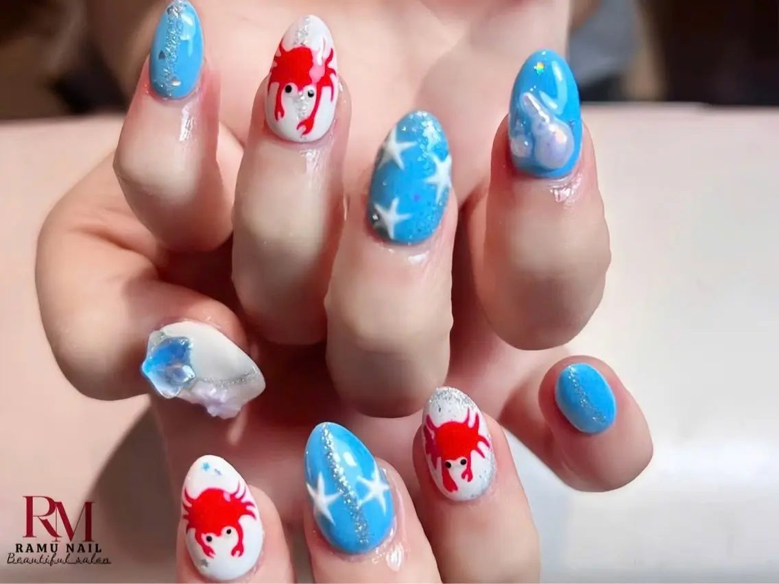 ネイル キラキラネイル マグネットネイル ミラーネイル ピンク 夏ネイル ハンドネイル RAMU Nail 恵比寿店のネイルデザイン