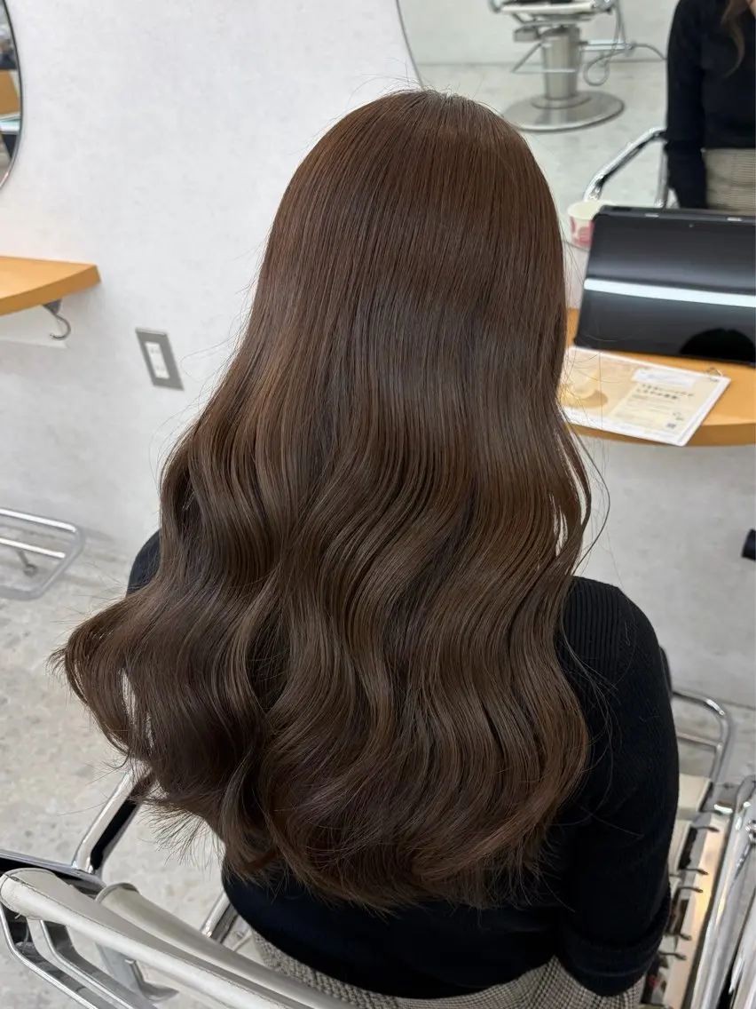 ロング カラー ヘアカラー トリートメント ベージュ🤎透明感 カラー/ボブ🔔リンのヘアスタイル