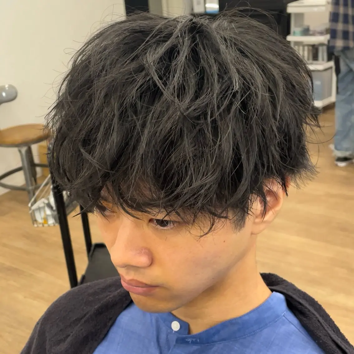 ショート ハイライト 韓国風ヘア レイヤーカット ショートヘア 縮毛矯正 🫧 下島友弥 【メンズ特化美容師】のヘアスタイル
