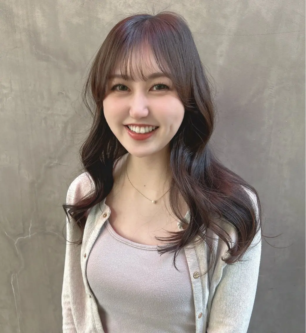 ロング カラー 透明感カラー シースルーバング 🇰🇷ツヤ髪 💐Seinaのヘアスタイル