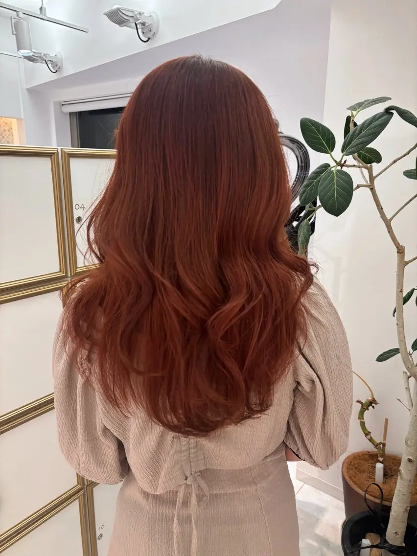 ロング カラー ベージュカラー ブリーチ ダブルカラー ブリーチなしカラー オレンジ ヘアカラー 💐レイヤー/透明感 カラー💐智口彩香のヘアスタイル