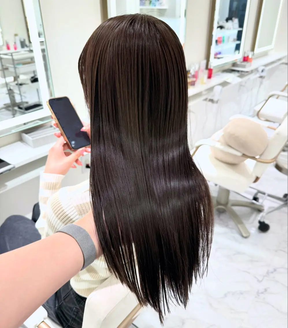 ロング カラー ヘアカラー トリートメント ParveMix🍀 藤原愛未のヘアスタイル