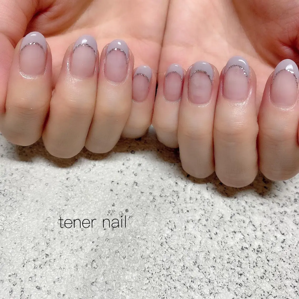 ネイル フレンチネイル ラメ(グリッター) テネルネイル tener nailのネイルデザイン