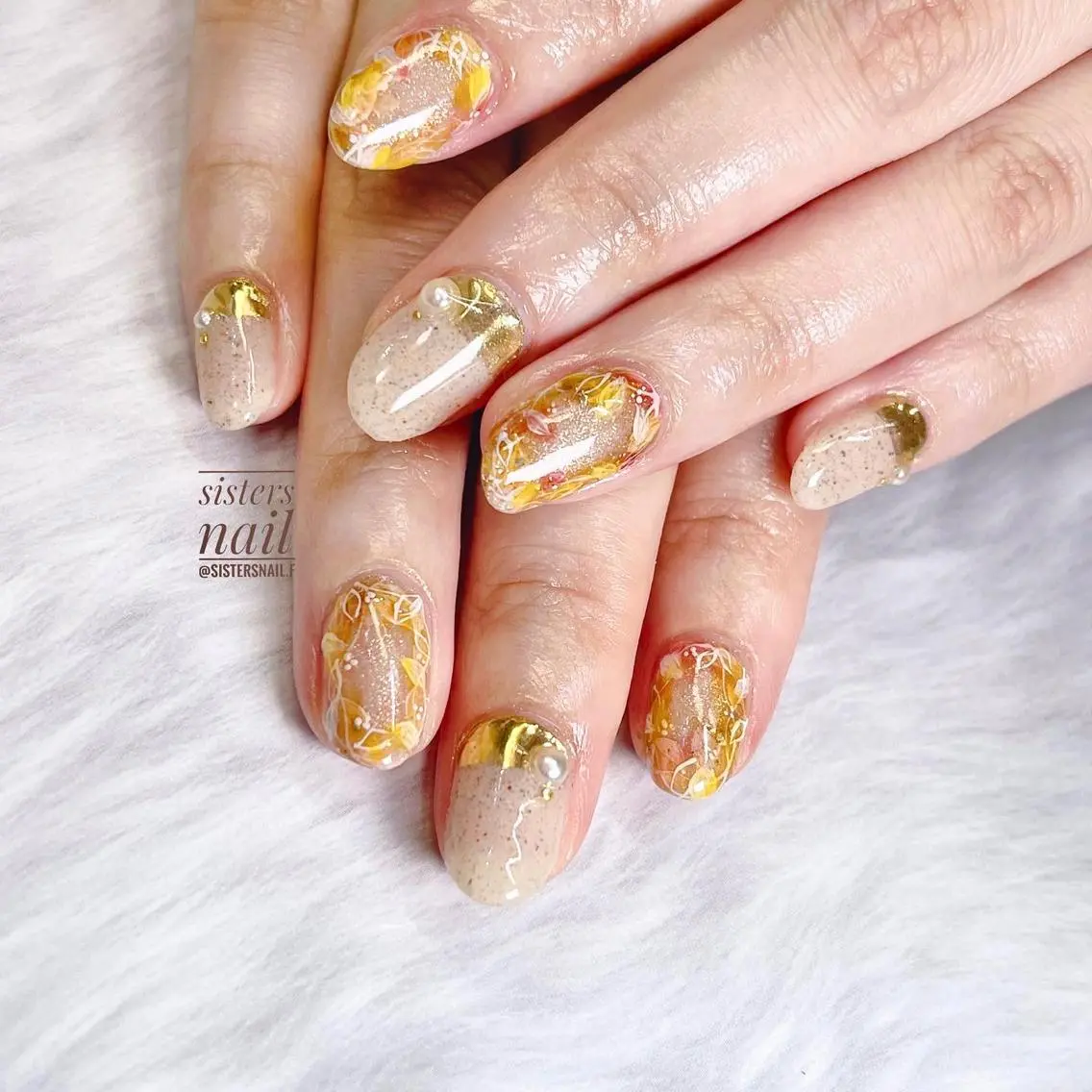 ネイル アートネイル フレンチネイル ジェルネイル ミラーネイル sisters nail.fのネイルデザイン