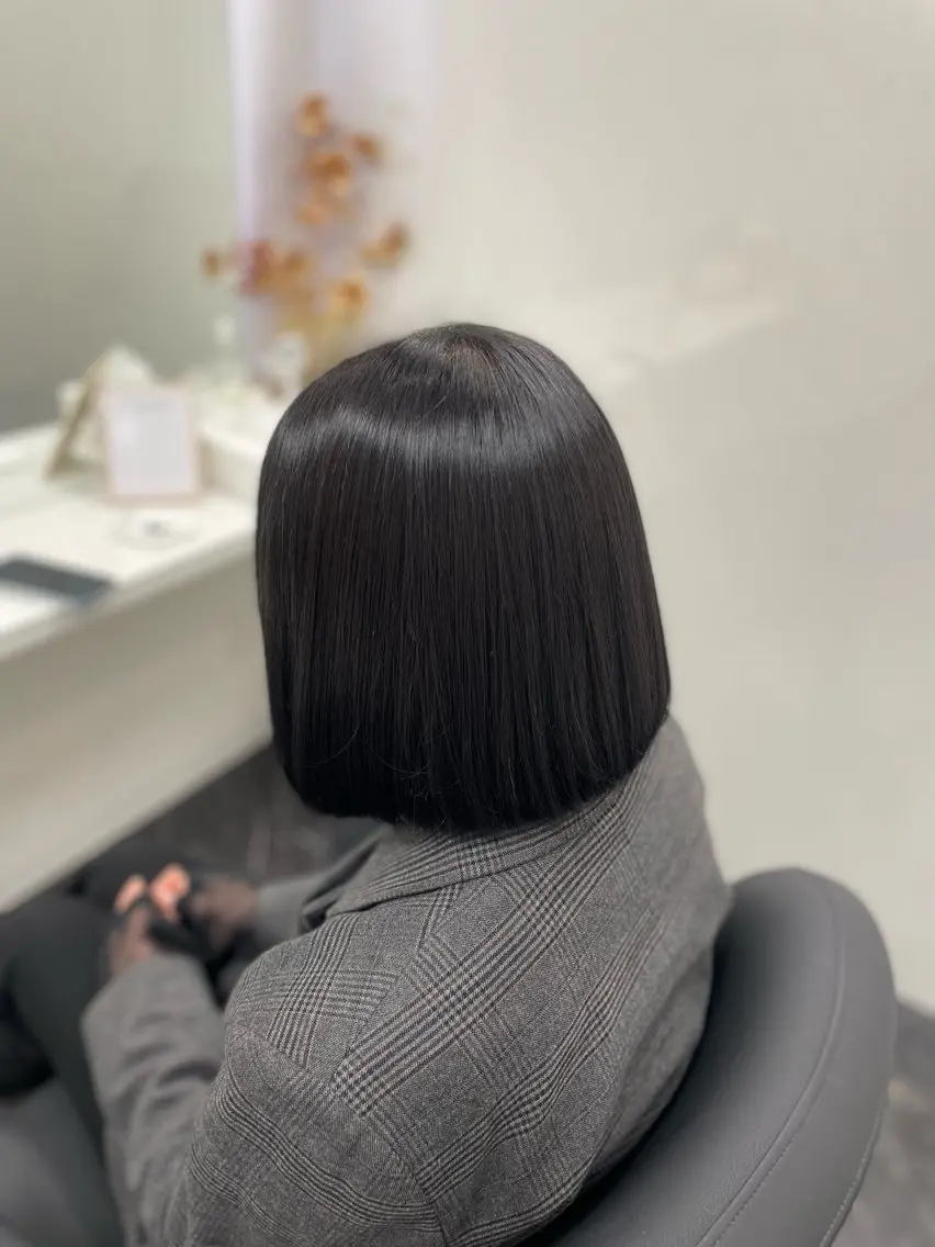 ミディアム カラー 黒髪 卒業式のヘアスタイル Blue/博多/ 水口莉沙のヘアスタイル