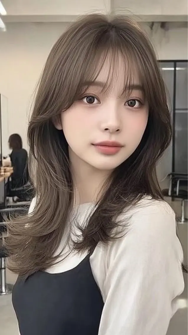 ロング 縮毛矯正 絶対綺麗な暖色カラー 🎯あります✨増渕✨のヘアスタイル