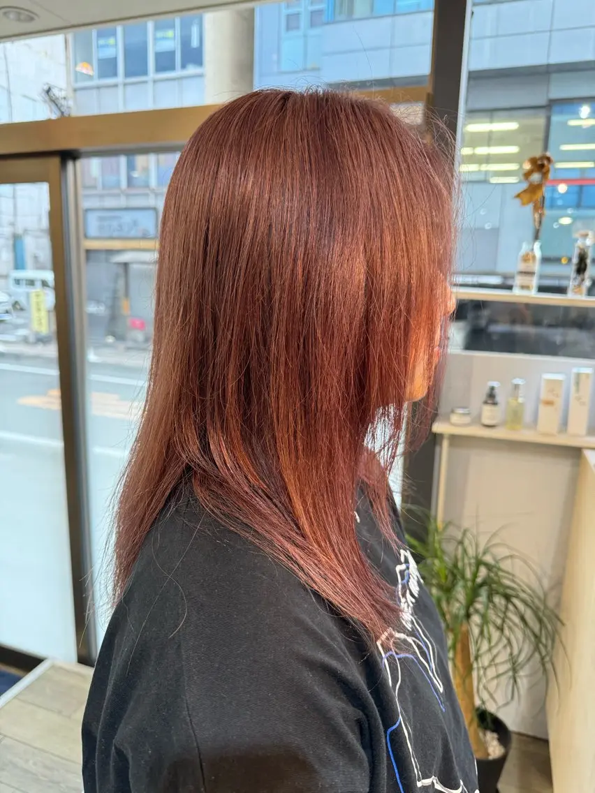 セミロング カット ヘアカラー トリートメント 米元 春奈のヘアスタイル
