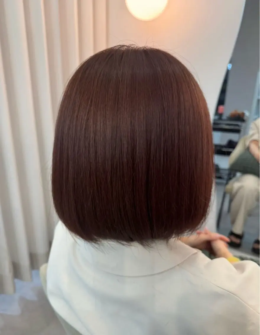 ショート カラー ブラウンカラー ピンクカラー ピンクブラウン ヘアカラー トリートメント 駒場 まといのヘアスタイル