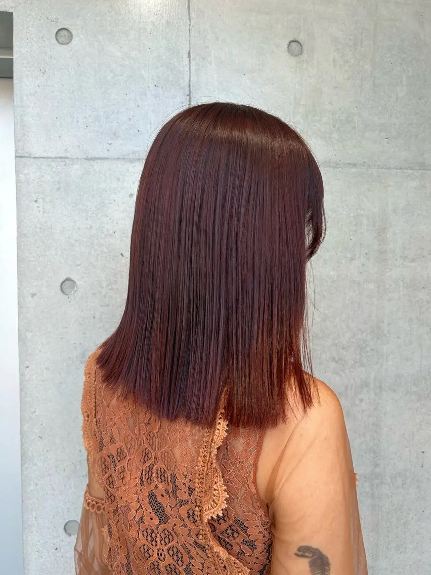 ミディアム カラー ヘアアレンジ ヘアカラー トリートメント ボブ艶モテカラー🫧 カリンのヘアスタイル