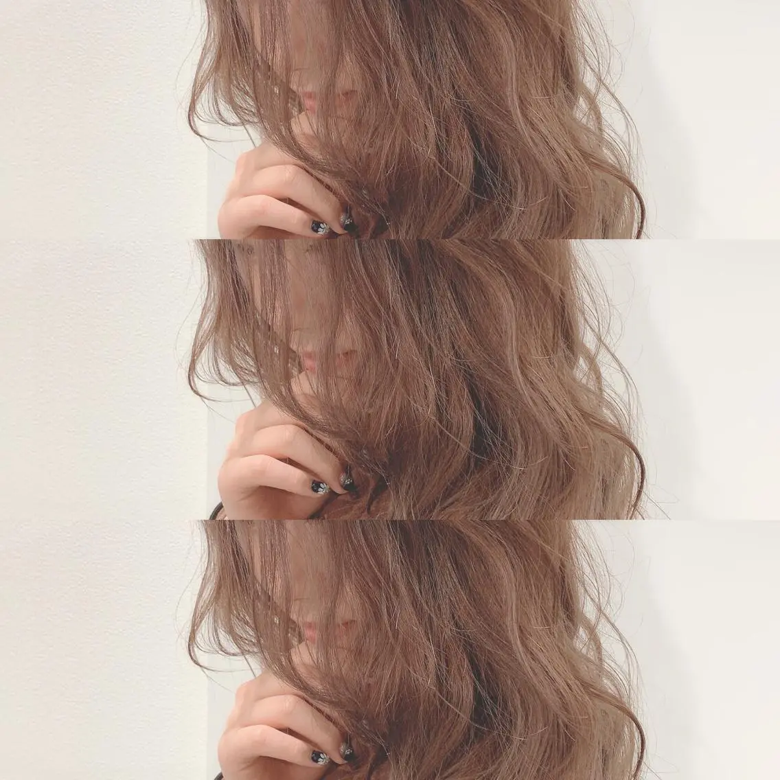 ロング アッシュ ハイライト レイヤーカット ヘアカラー Selene hair OSAKAのヘアスタイル