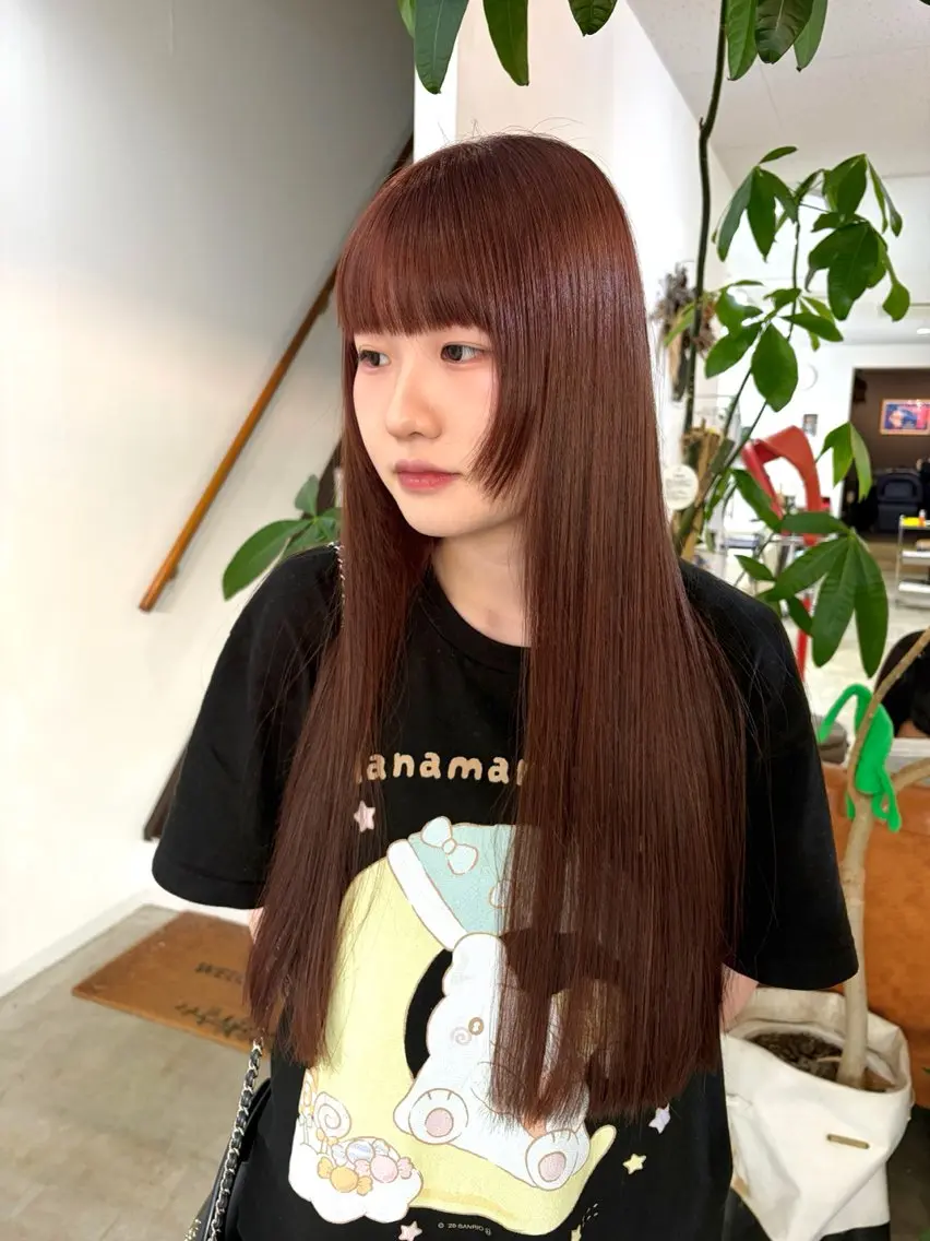ロング カラー ブリーチ ダブルカラー カット ヘアカラー anjii リンのヘアスタイル