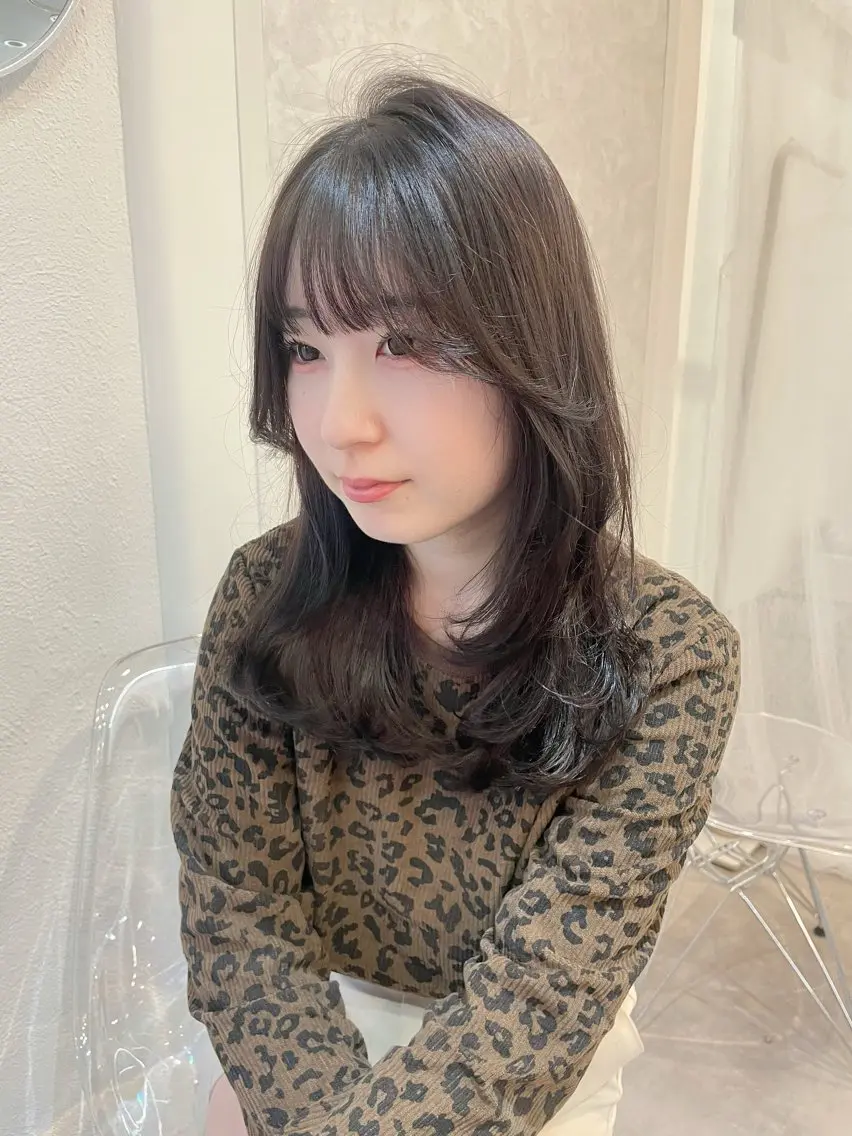 ロング ロングレイヤー 顔まわりレイヤー 髪質改善 韓国風ヘア レイヤーカット Yusei/似合わせ /韓国風レイヤーのヘアスタイル