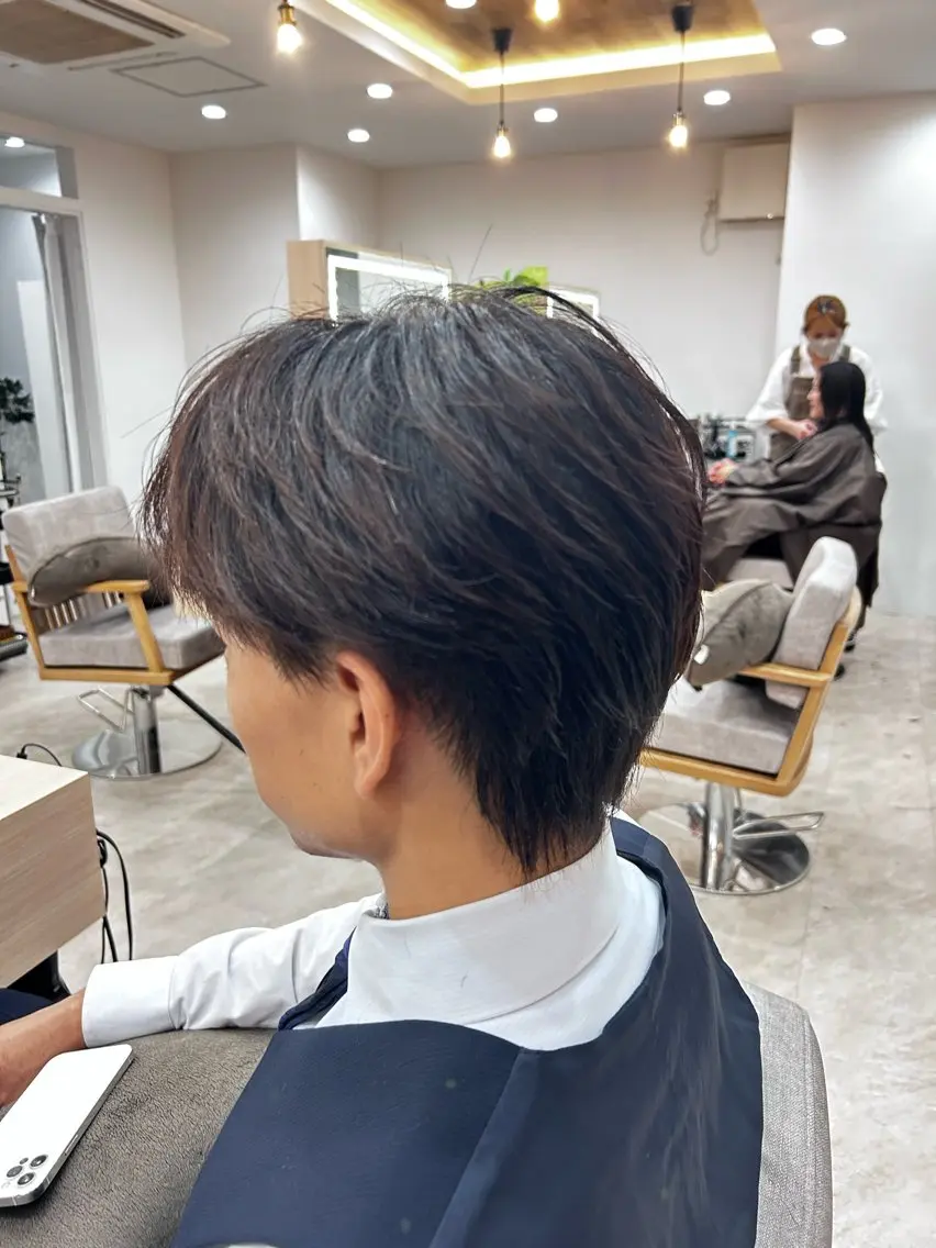 メンズ センターパート 菅原 琉偉のヘアスタイル