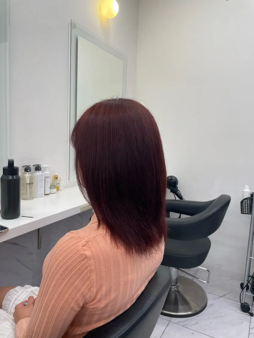 セミロング カラー ヘアアレンジ ヘアカラー トリートメント ヘアセット 💗横浜美容室 💗HARUNAのヘアスタイル