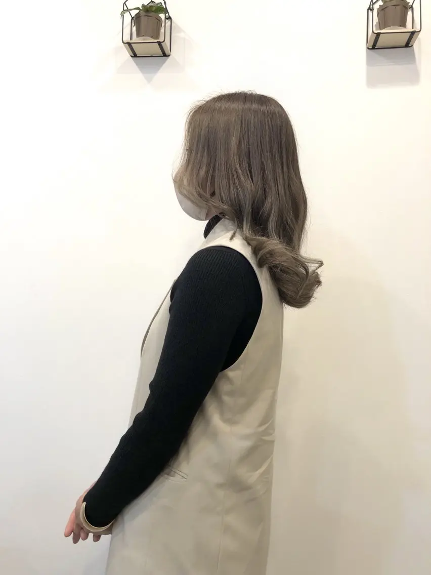 ロング カラー アディクシーカラー イルミナカラー 顔周りカット レイヤーカット a/n アンのマツエク・マツパデザイン