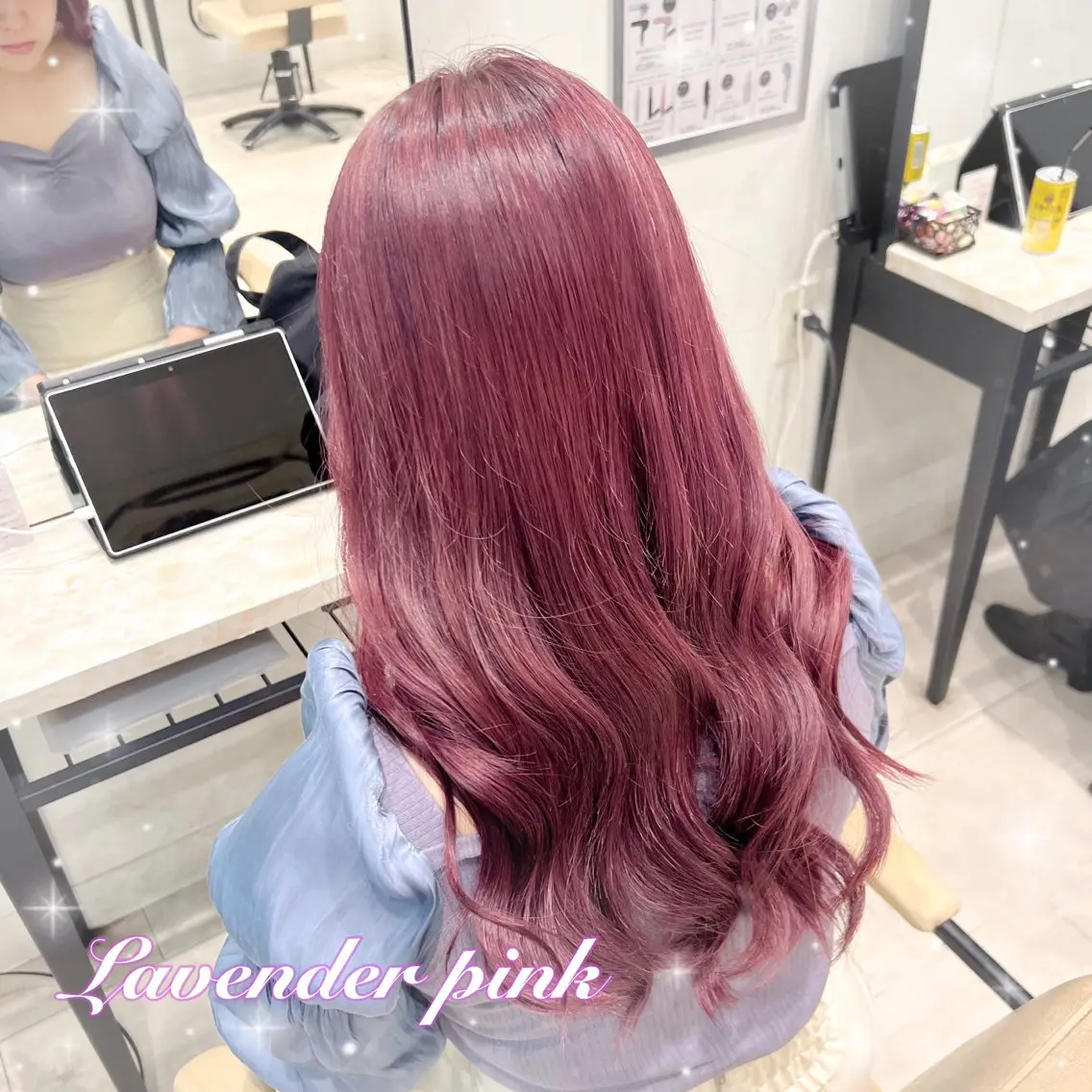 ロング カラー ブリーチ ラベンダーカラー ラベンダーピンク ピンクカラー 表参道/ハイトーン/ ブリーチ/みずは🎀のヘアスタイル
