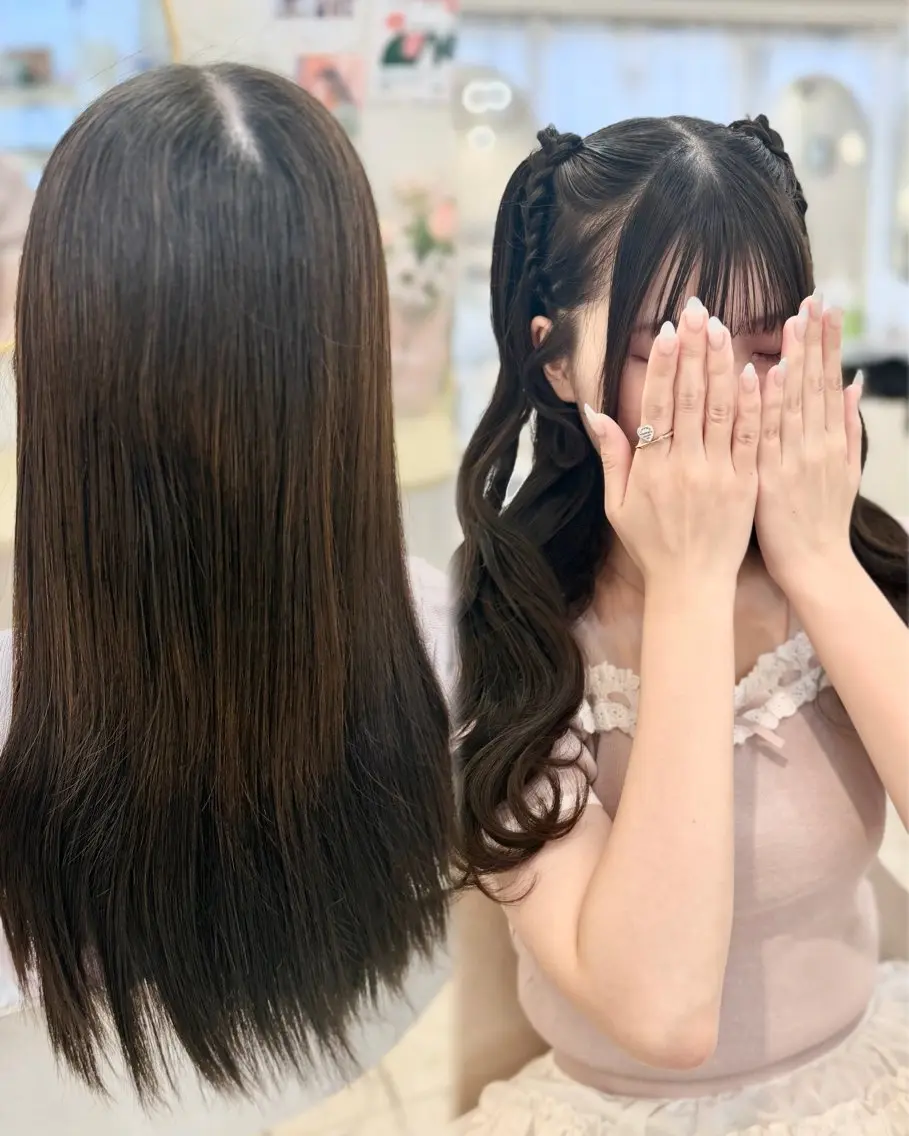 セミロング ヘアアレンジ ヘアセット 梅田茶屋町ヘアセット 🎀RIONA🎀のヘアスタイル