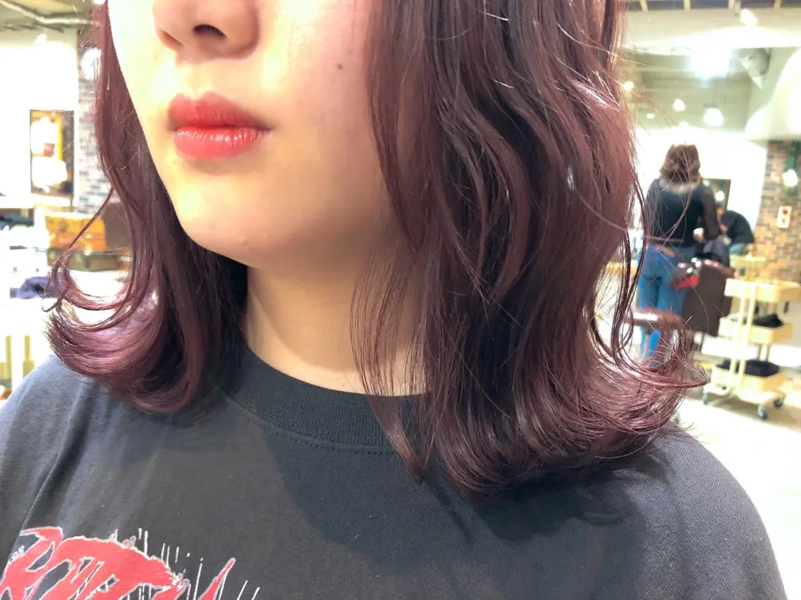 ミディアム カラー カシス ピンクカラー ヘアカラー トリートメント ⭐️ハイクオリティ カラー杉本雄志⭐️のヘアスタイル