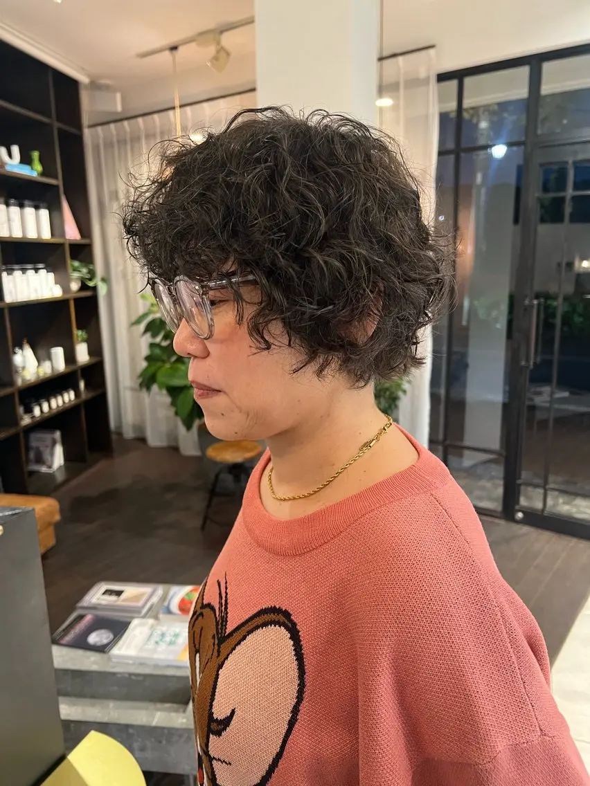 ショート デジタルパーマ 加藤園のヘアスタイル