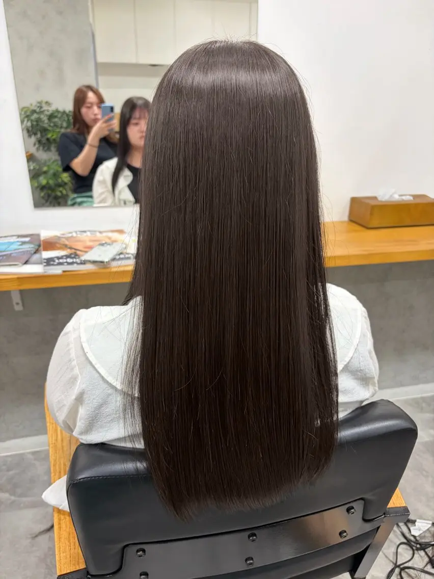 ロング カラー カット ヘアカラー 縮毛矯正 トリートメント misa🫧ナチュラ ル縮毛矯正/髪質改善のヘアスタイル