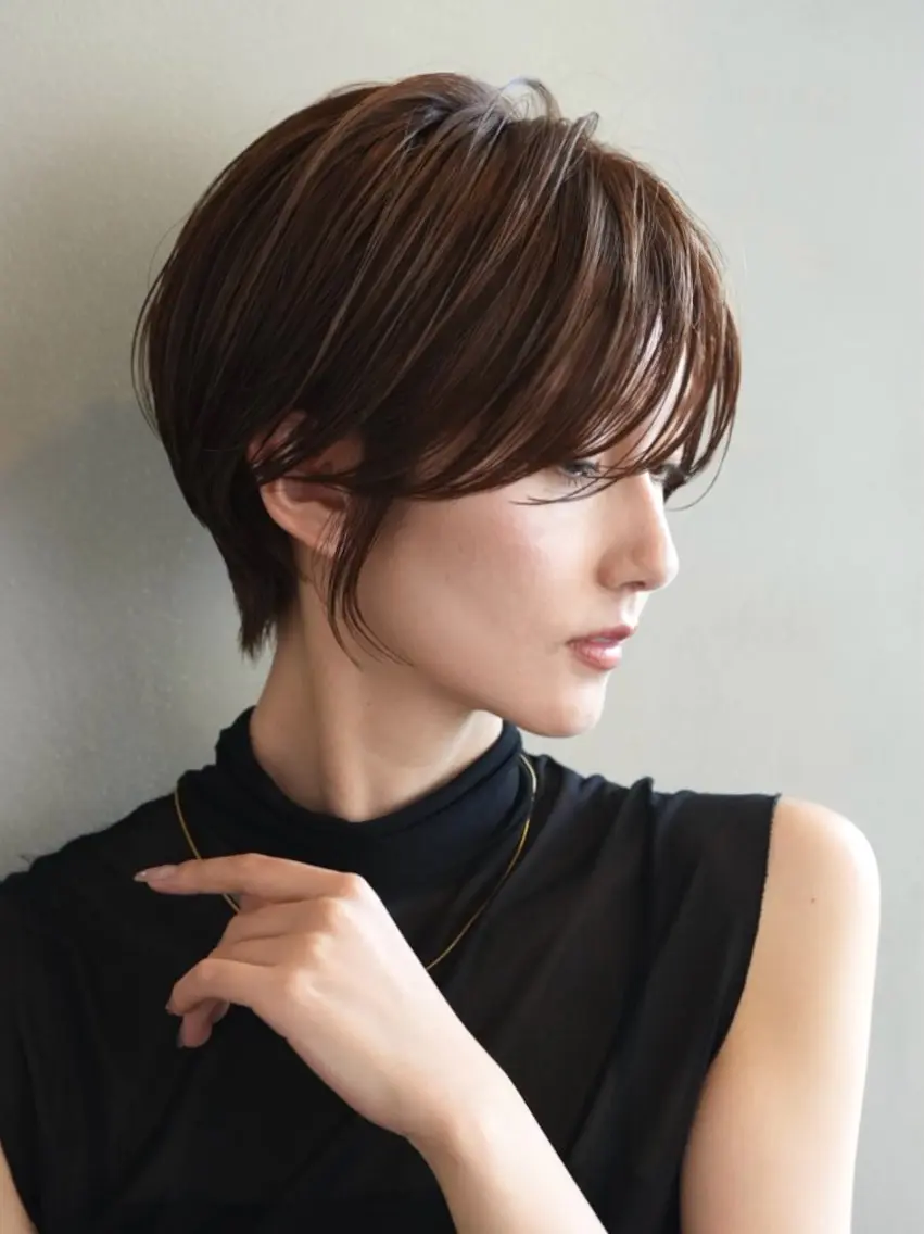 ショート カラー ヘアカラー トリートメント 髪質改善カラー ショートボブ専門のヘアスタイル