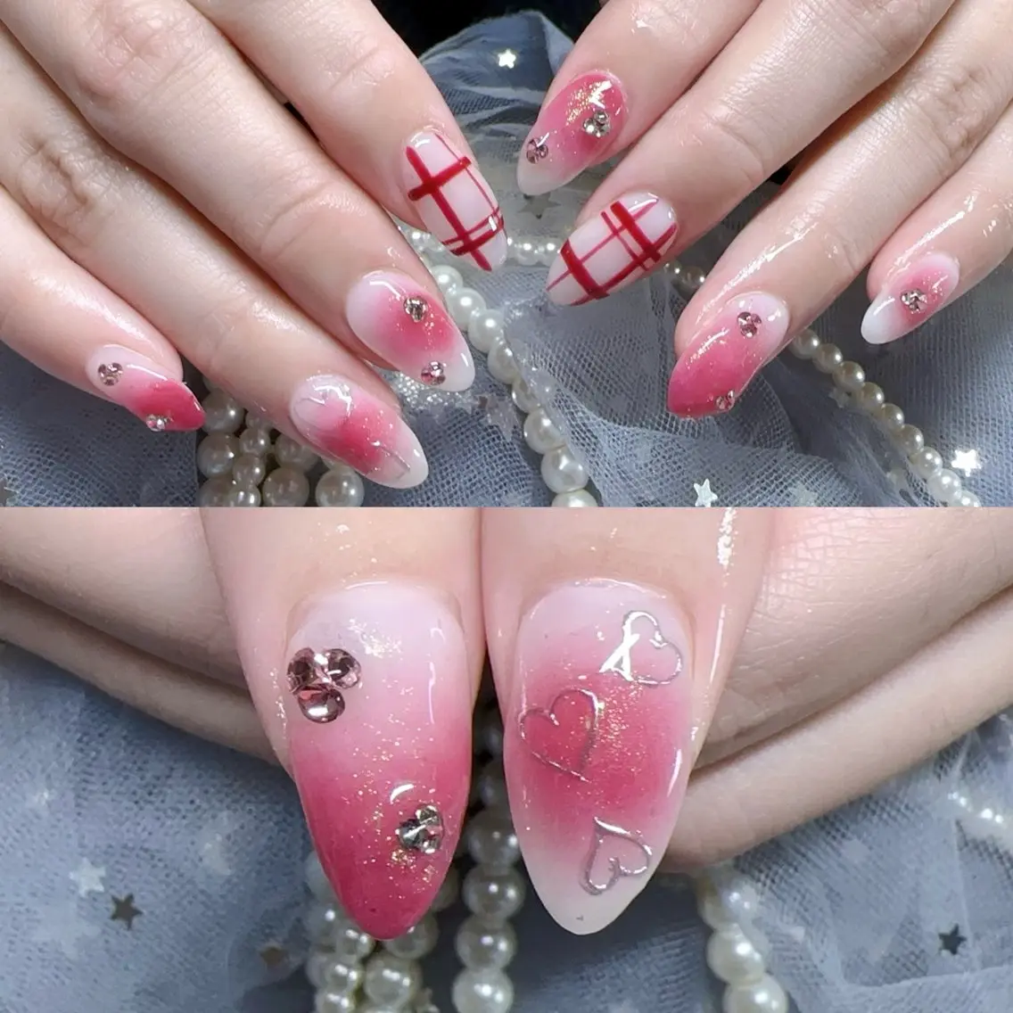 ネイル チークネイル ハート 持ち込み バレンタイン ハンドネイル Nail Salon J.C京急弘明寺駅のネイルデザイン