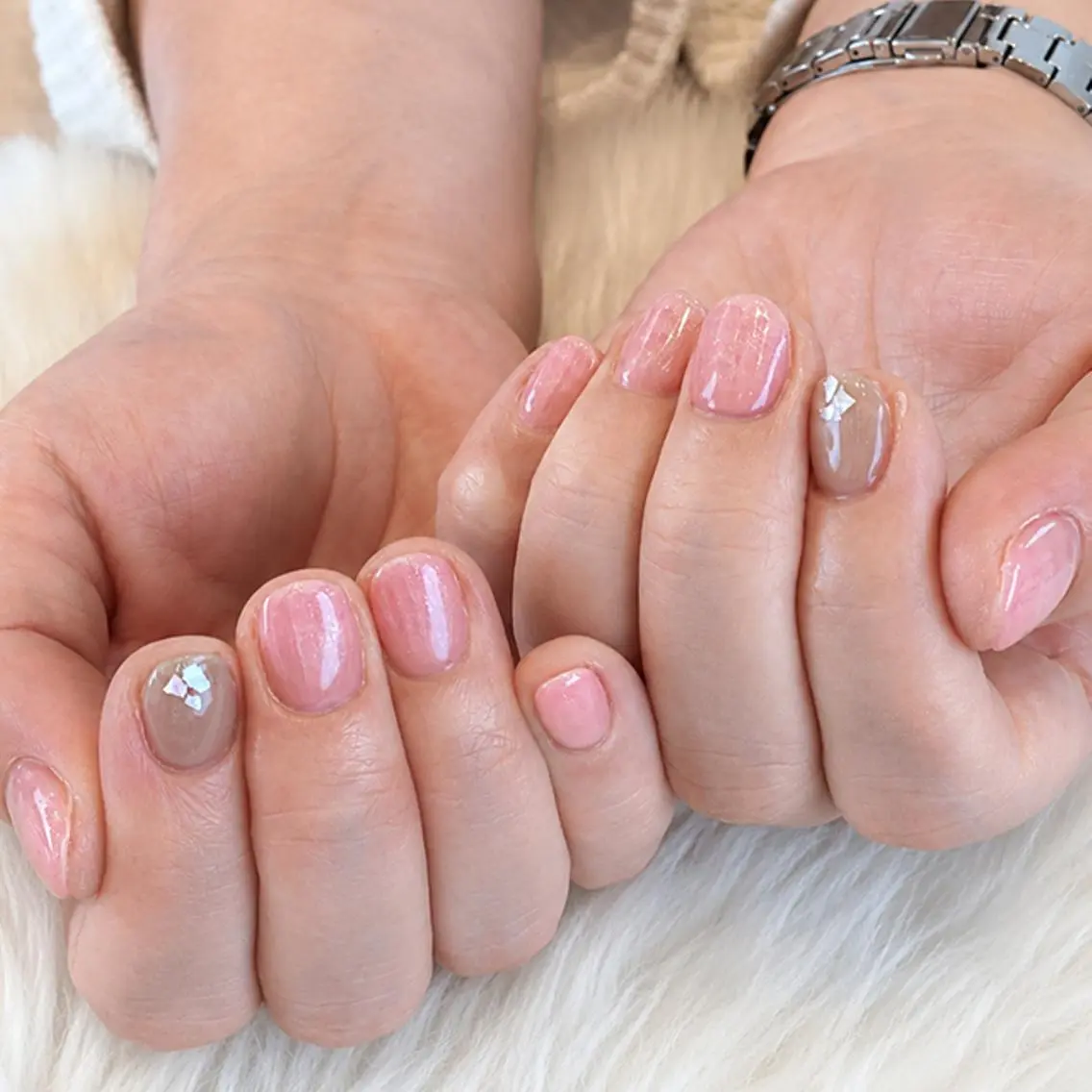 ネイル ピンク シンプルネイル ハンドネイル K. Harukaのネイルデザイン
