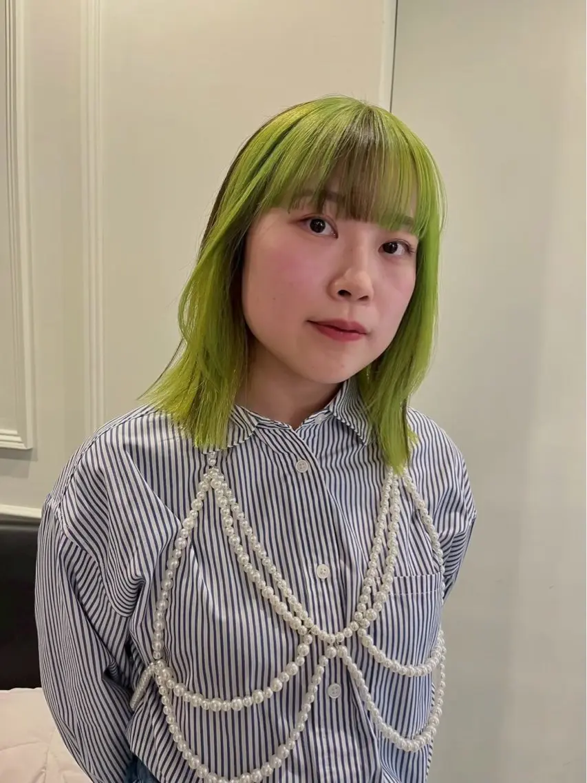 ミディアム カラー ブリーチ デザインカラー くびれヘア カット ヘアカラー トリートメント 韓国ヘア/ハイトーン /レイヤー🎀Rinのヘアスタイル
