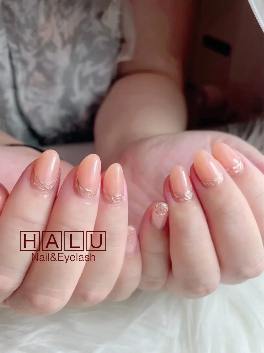 ネイル オレンジ HALU ハルのネイルデザイン